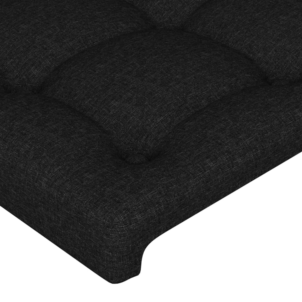 Čelo Postele 2 Ks Černé 90X5X78/88 Cm Textil Černá