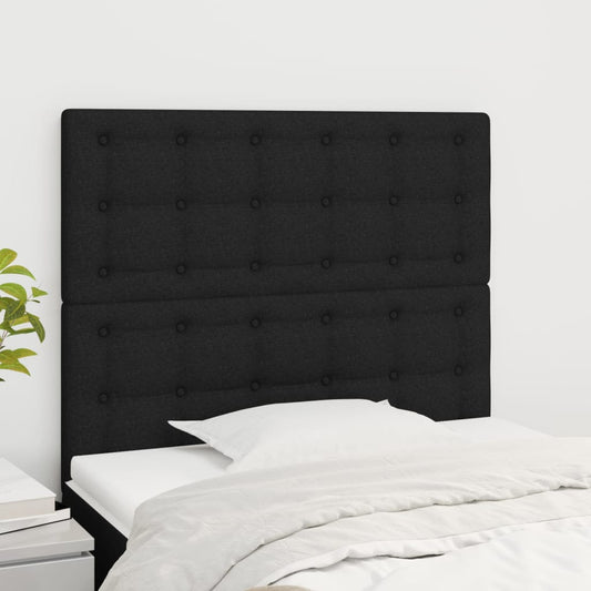 Čelo Postele 2 Ks Černé 90X5X78/88 Cm Textil Černá