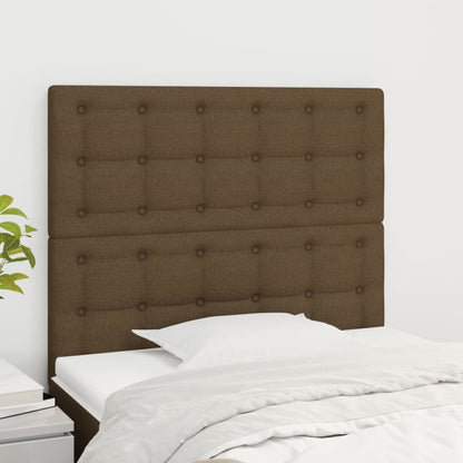 Čela Postele 4 Ks 72 X 5 X 78/88 Cm Textil Tmavě Hnědá