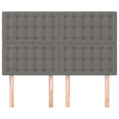 Čela Postele 4 Ks 72 X 5 X 78/88 Cm Textil Tmavě Šedá