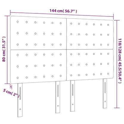 Čela Postele 4 Ks 72 X 5 X 78/88 Cm Textil Tmavě Šedá