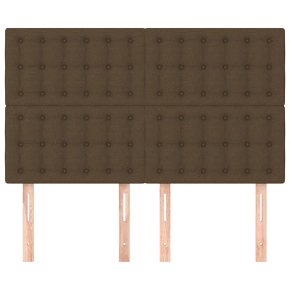 Čela Postele 4 Ks 72 X 5 X 78/88 Cm Textil Tmavě Hnědá