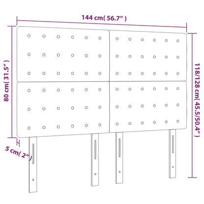 Čela Postele 4 Ks 72 X 5 X 78/88 Cm Textil Tmavě Hnědá