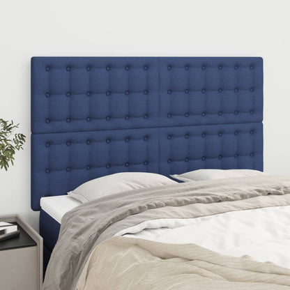 Čelo Postele 2 Ks Modré 80 X 5 X 78/88 Cm Textil Modrá