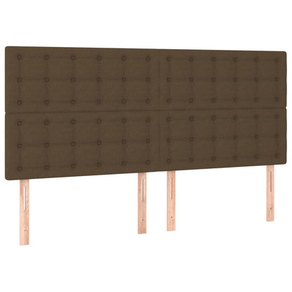 Čela Postele 4 Ks 72 X 5 X 78/88 Cm Textil Tmavě Hnědá