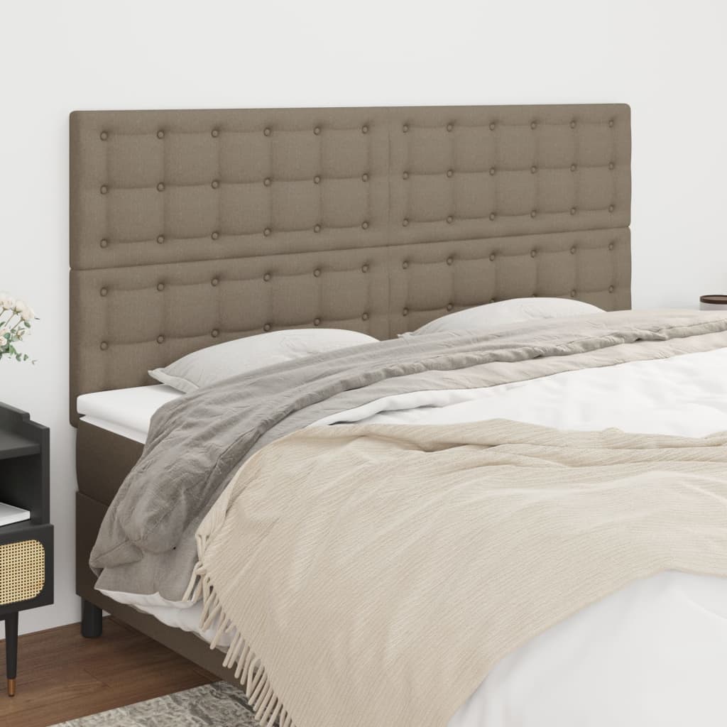 Čela Postele 2 Ks 72 X 5 X 78/88 Cm Textil Taupe