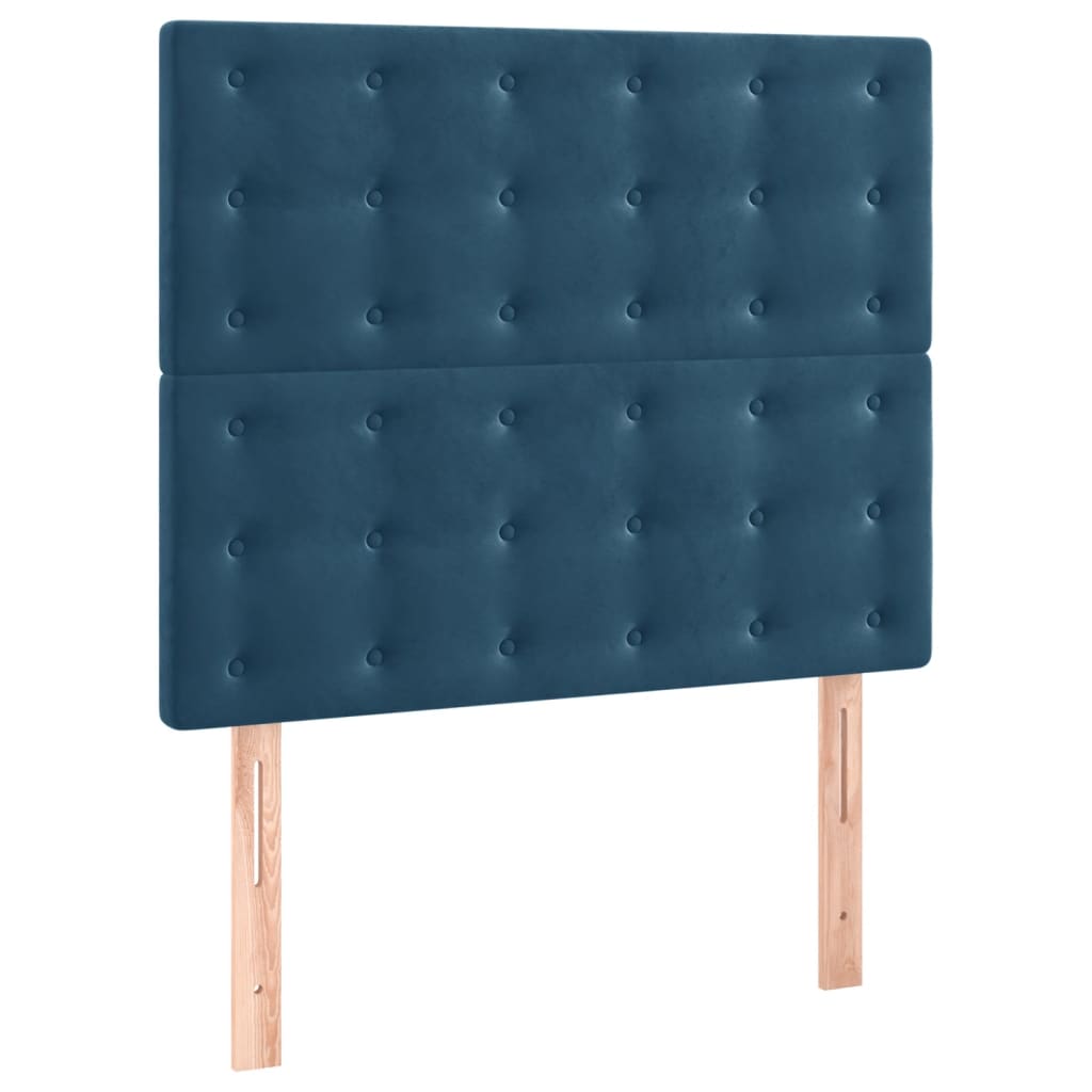 Čelo Postele 2 Ks Tmavě Modré 80 X 5 X 78/88 Cm Samet Tmavě Moddrá