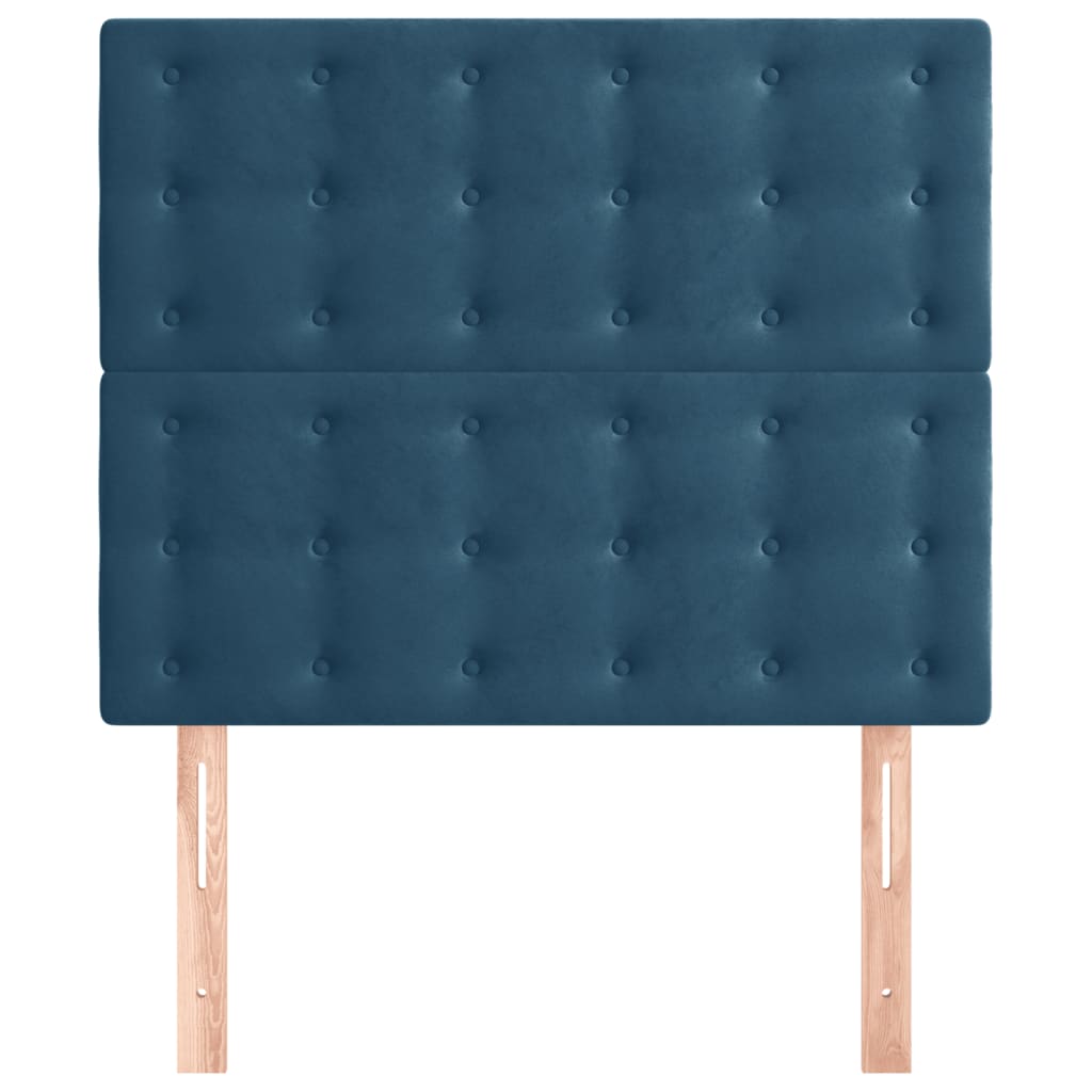 Čelo Postele 2 Ks Tmavě Modré 80 X 5 X 78/88 Cm Samet Tmavě Moddrá