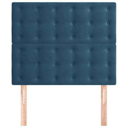 Čelo Postele 2 Ks Tmavě Modré 80 X 5 X 78/88 Cm Samet Tmavě Moddrá