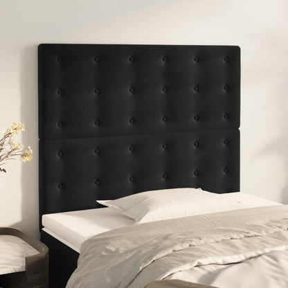 Čela Postele 4 Ks Černá 72 X 5 X 78/88 Cm Samet Černá