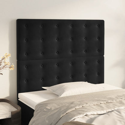 Čela Postele 4 Ks Černá 72 X 5 X 78/88 Cm Samet Černá