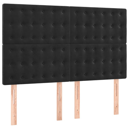 Čela Postele 4 Ks Černá 72 X 5 X 78/88 Cm Samet Černá