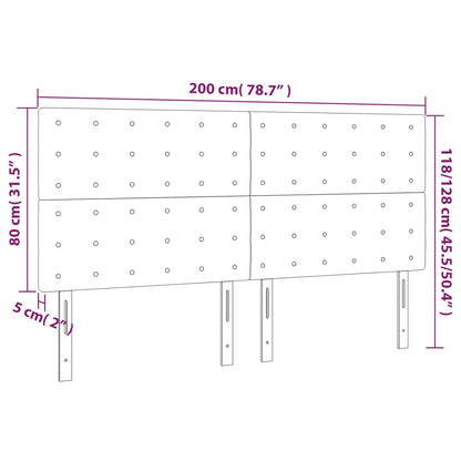Čelo Postele 4 Ks Růžové 100X5X78/88 Cm Samet Růžová