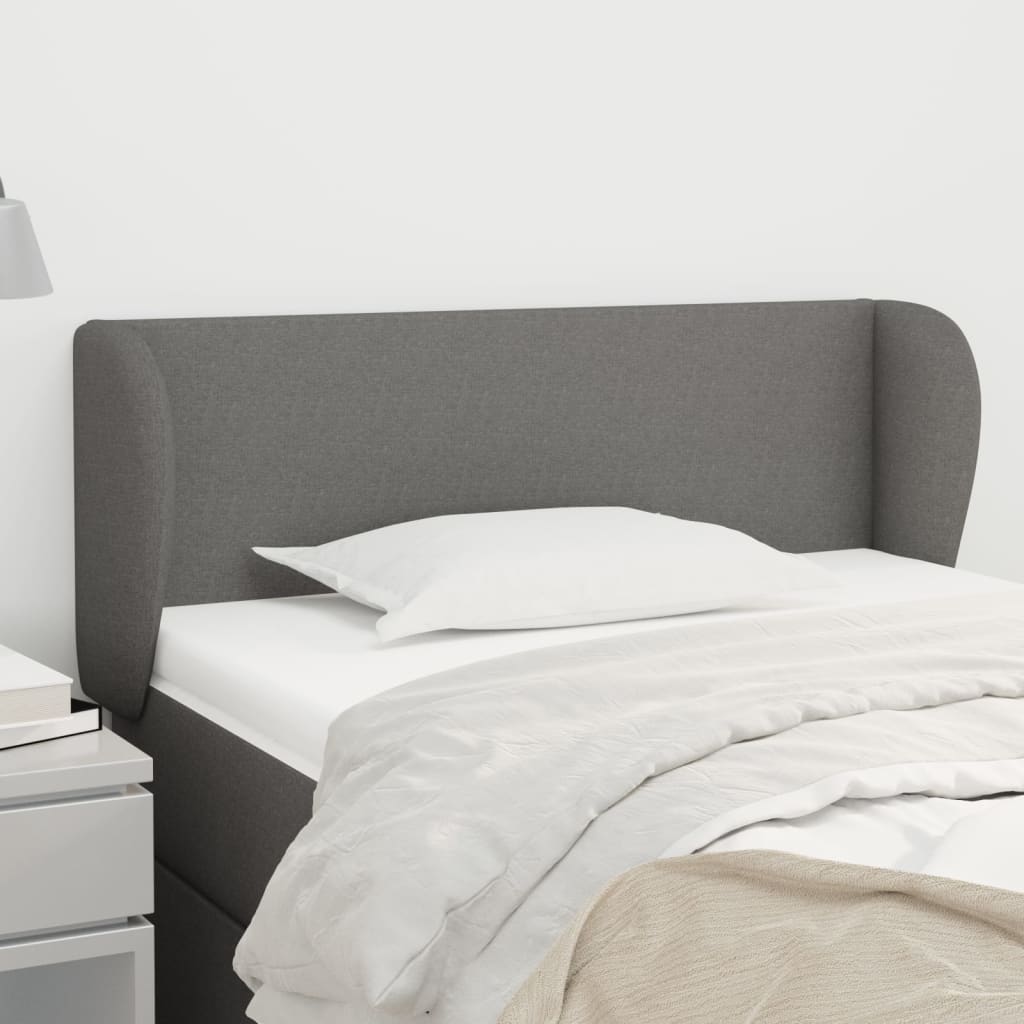 vidaXL Čelo postele typu ušák textil - Tmavě šedá / 83 x 23 x 78/88 cm