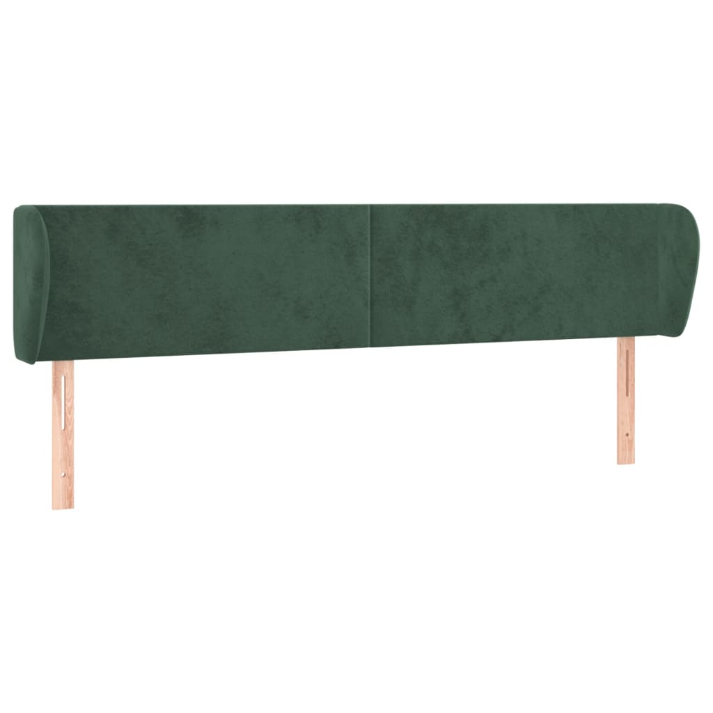 Čelo Postele Typu Ušák Tmavě Zelené 163X23X78/88 Cm Samet