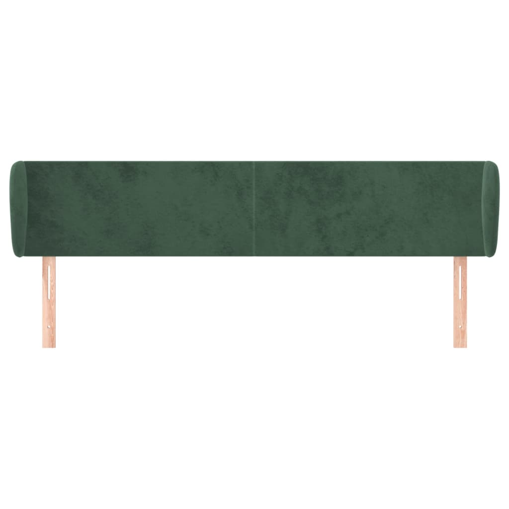 Čelo Postele Typu Ušák Tmavě Zelené 163X23X78/88 Cm Samet