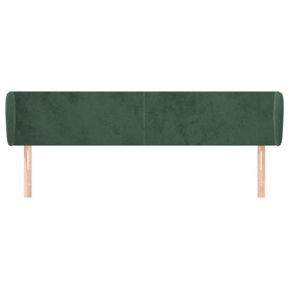 Čelo Postele Typu Ušák Tmavě Zelené 163X23X78/88 Cm Samet