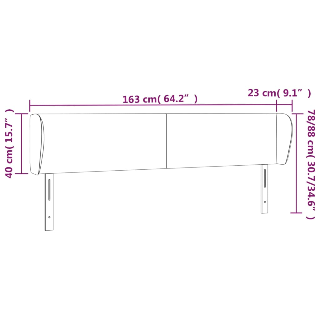 Čelo Postele Typu Ušák Tmavě Zelené 163X23X78/88 Cm Samet
