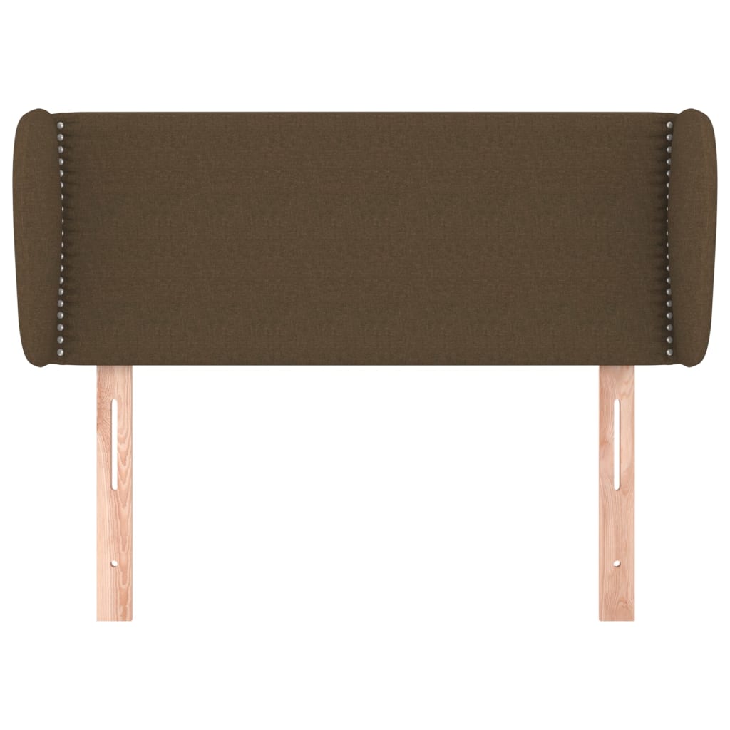 Čelo Postele Typu Ušák Tmavě Hnědé 103X23X78/88 Cm Textil