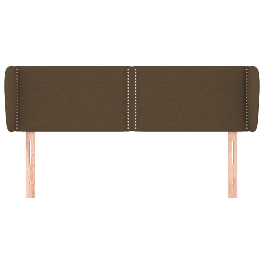 Čelo Postele Typu Ušák Tmavě Hnědé 147X23X78/88 Cm Textil