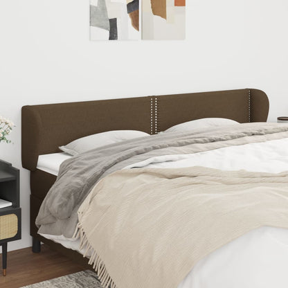 Čelo Postele Typu Ušák Tmavě Hnědé 183X23X78/88 Cm Textil