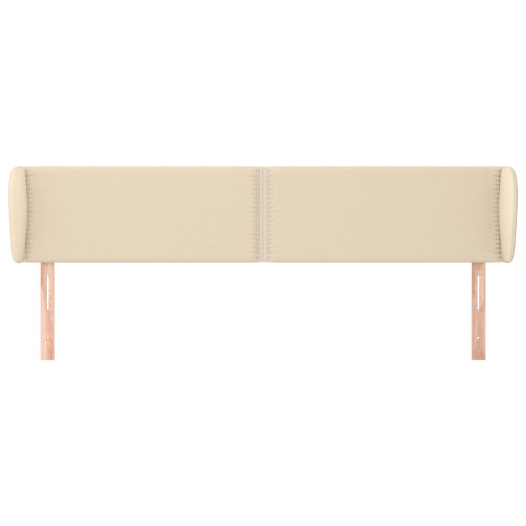 Čelo Postele Typu Ušák Krémové 183X23X78/88 Cm Textil