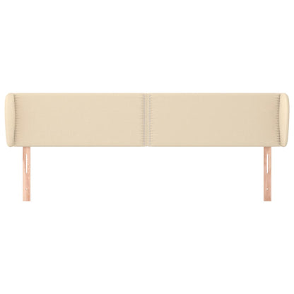 Čelo Postele Typu Ušák Krémové 183X23X78/88 Cm Textil