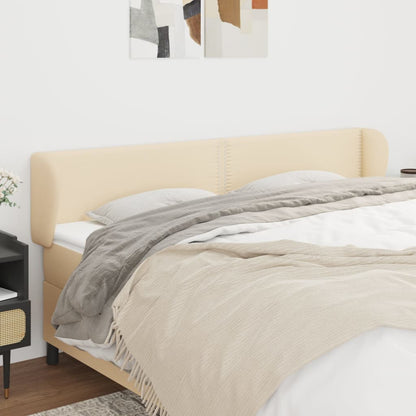 Čelo Postele Typu Ušák Krémové 183X23X78/88 Cm Textil