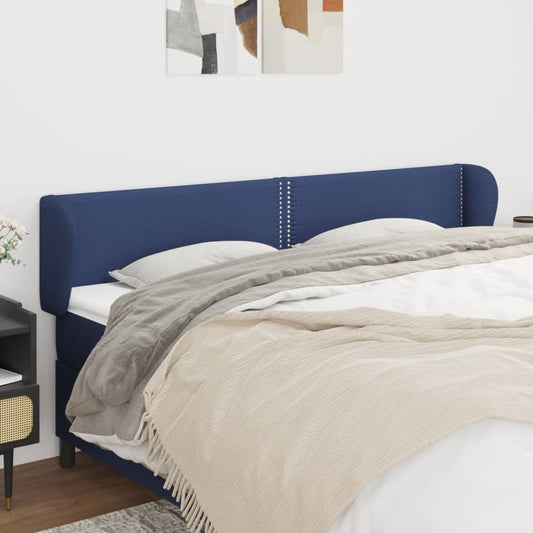 Čelo Postele Typu Ušák Modré 183X23X78/88 Cm Textil