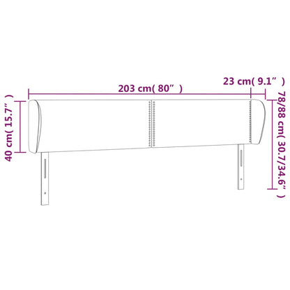Čelo Postele Typu Ušák Světle Šedé 203X23X78/88 Cm Textil