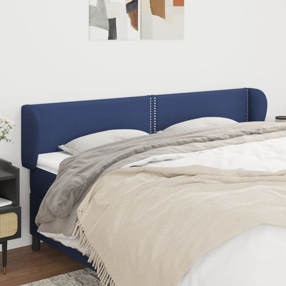 Čelo Postele Typu Ušák Modré 203X23X78/88 Cm Textil
