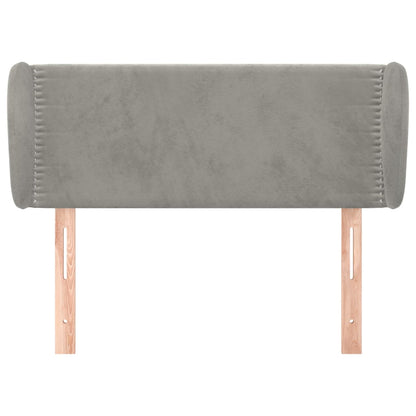 Čelo Postele Typu Ušák Světle Šedé 83X23X78/88 Cm Samet