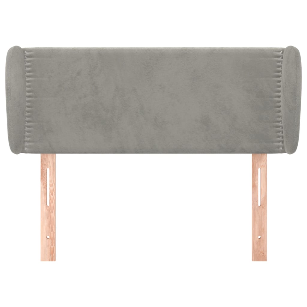 Čelo Postele Typu Ušák Světle Šedé 93X23X78/88 Cm Samet