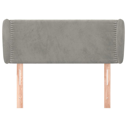 Čelo Postele Typu Ušák Světle Šedé 93X23X78/88 Cm Samet