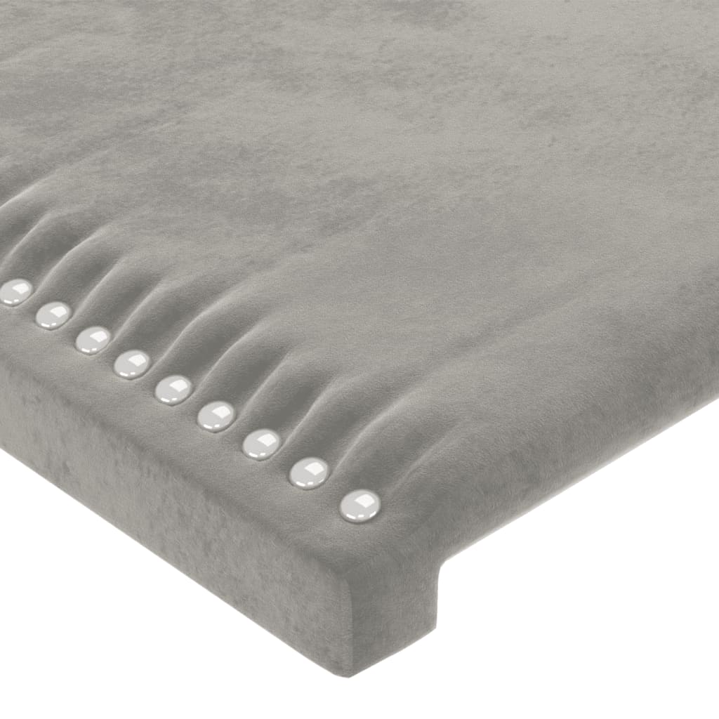 Čelo Postele Typu Ušák Světle Šedé 93X23X78/88 Cm Samet