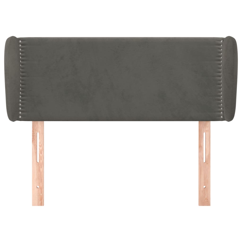 Čelo Postele Typu Ušák Tmavě Šedé 93X23X78/88 Cm Samet