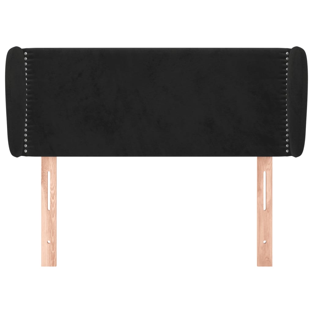 Čelo Postele Typu Ušák Černé 93X23X78/88 Cm Samet