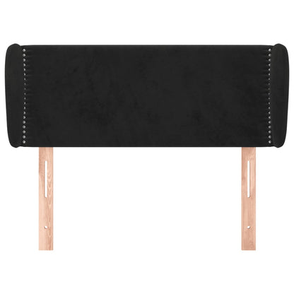 Čelo Postele Typu Ušák Černé 93X23X78/88 Cm Samet