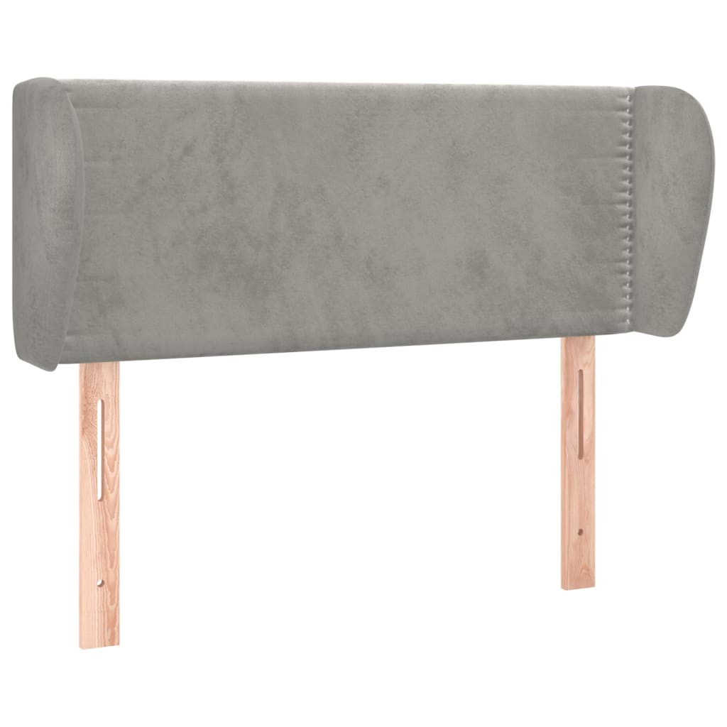 Čelo Postele Typu Ušák Světle Šedé 103X23X78/88 Cm Samet