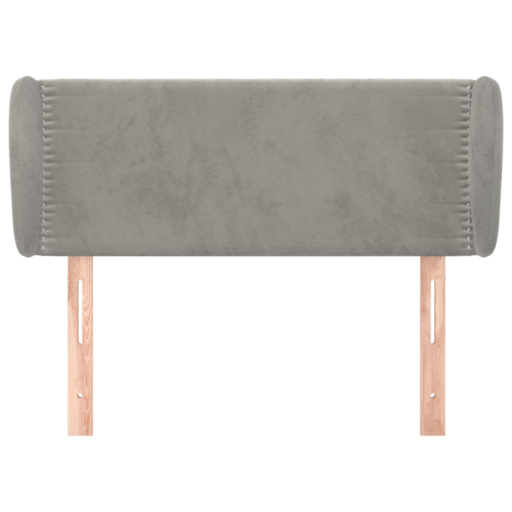 Čelo Postele Typu Ušák Světle Šedé 103X23X78/88 Cm Samet