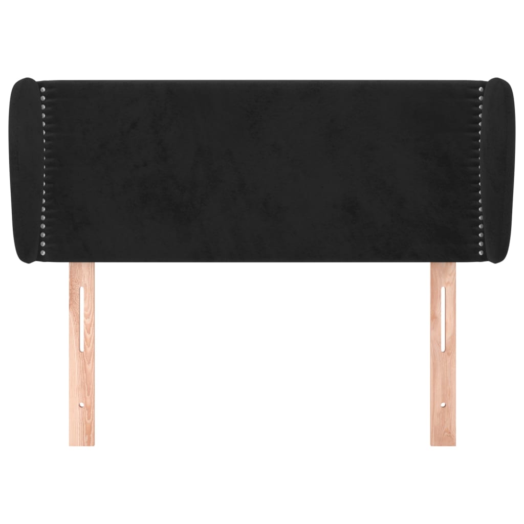 Čelo Postele Typu Ušák Černé 103X23X78/88 Cm Samet
