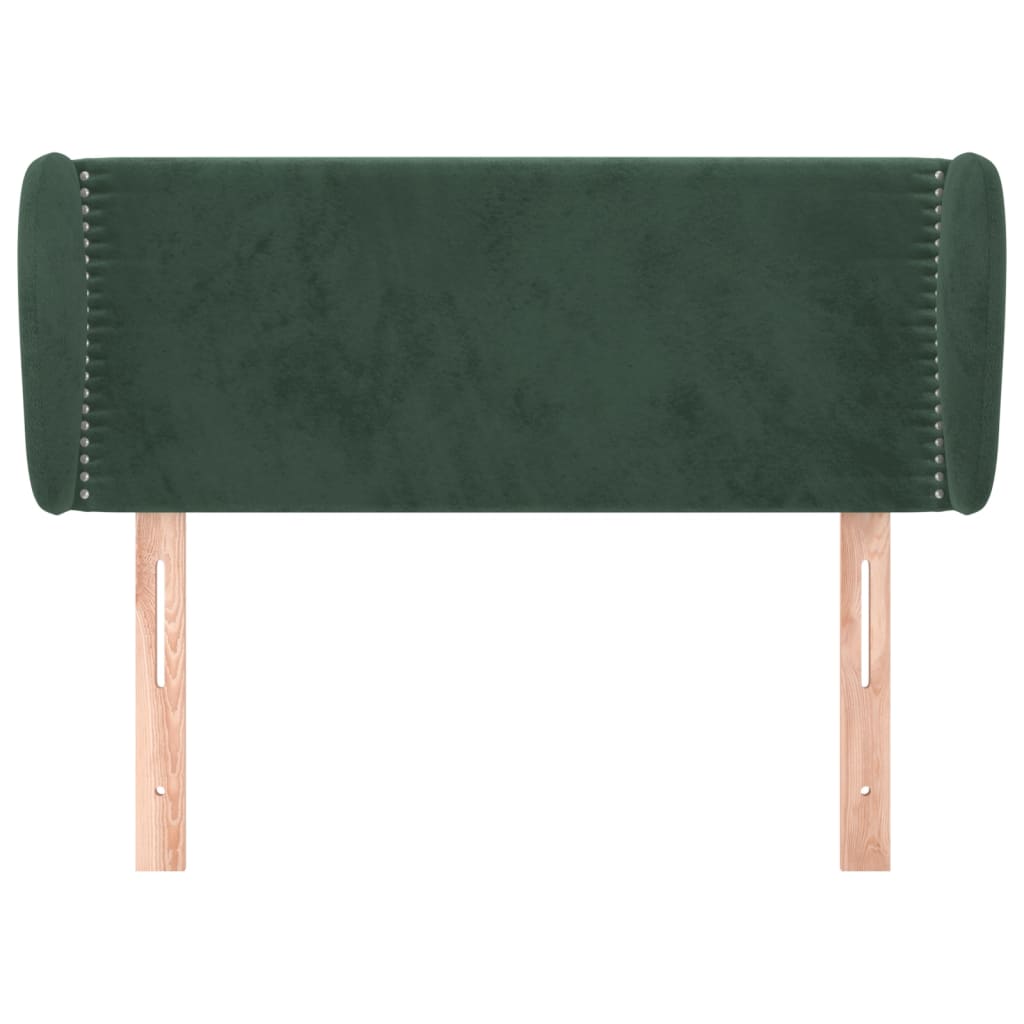 Čelo Postele Typu Ušák Tmavě Zelené 103X23X78/88 Cm Samet