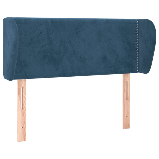 Čelo Postele Typu Ušák Tmavě Modré 103X23X78/88 Cm Samet