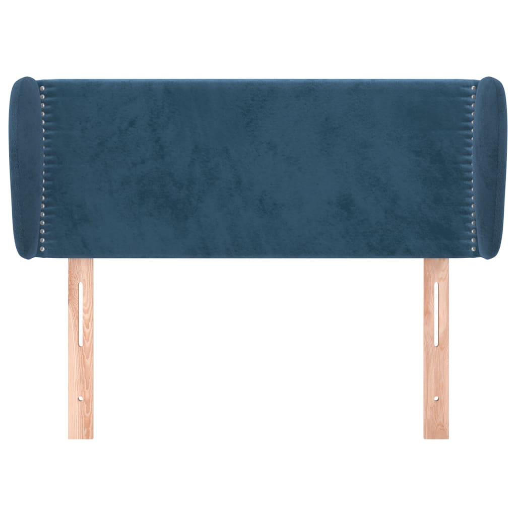Čelo Postele Typu Ušák Tmavě Modré 103X23X78/88 Cm Samet