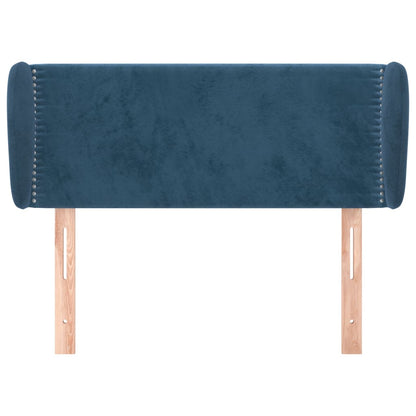 Čelo Postele Typu Ušák Tmavě Modré 103X23X78/88 Cm Samet