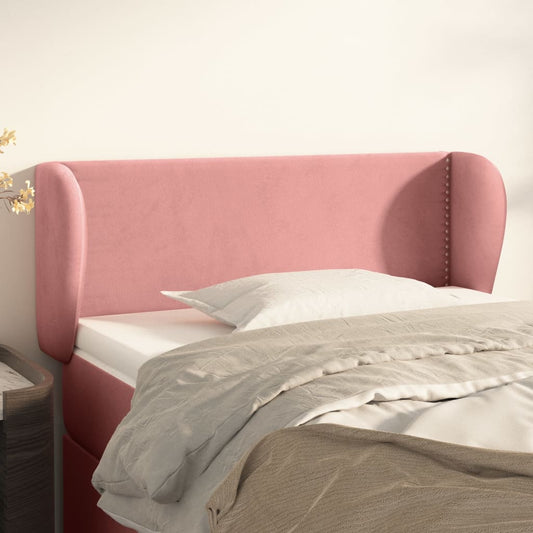 Čelo Postele Typu Ušák Růžová 103X23X78/88 Cm Samet