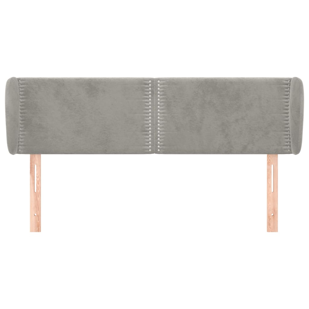 Čelo Postele Typu Ušák Světle Šedé 147X23X78/88 Cm Samet