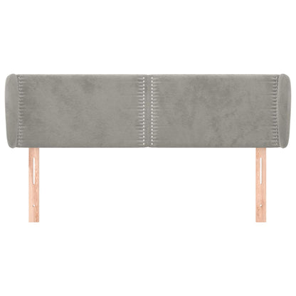 Čelo Postele Typu Ušák Světle Šedé 147X23X78/88 Cm Samet