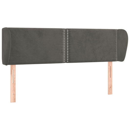 Čelo Postele Typu Ušák Tmavě Šedé 147X23X78/88 Cm Samet