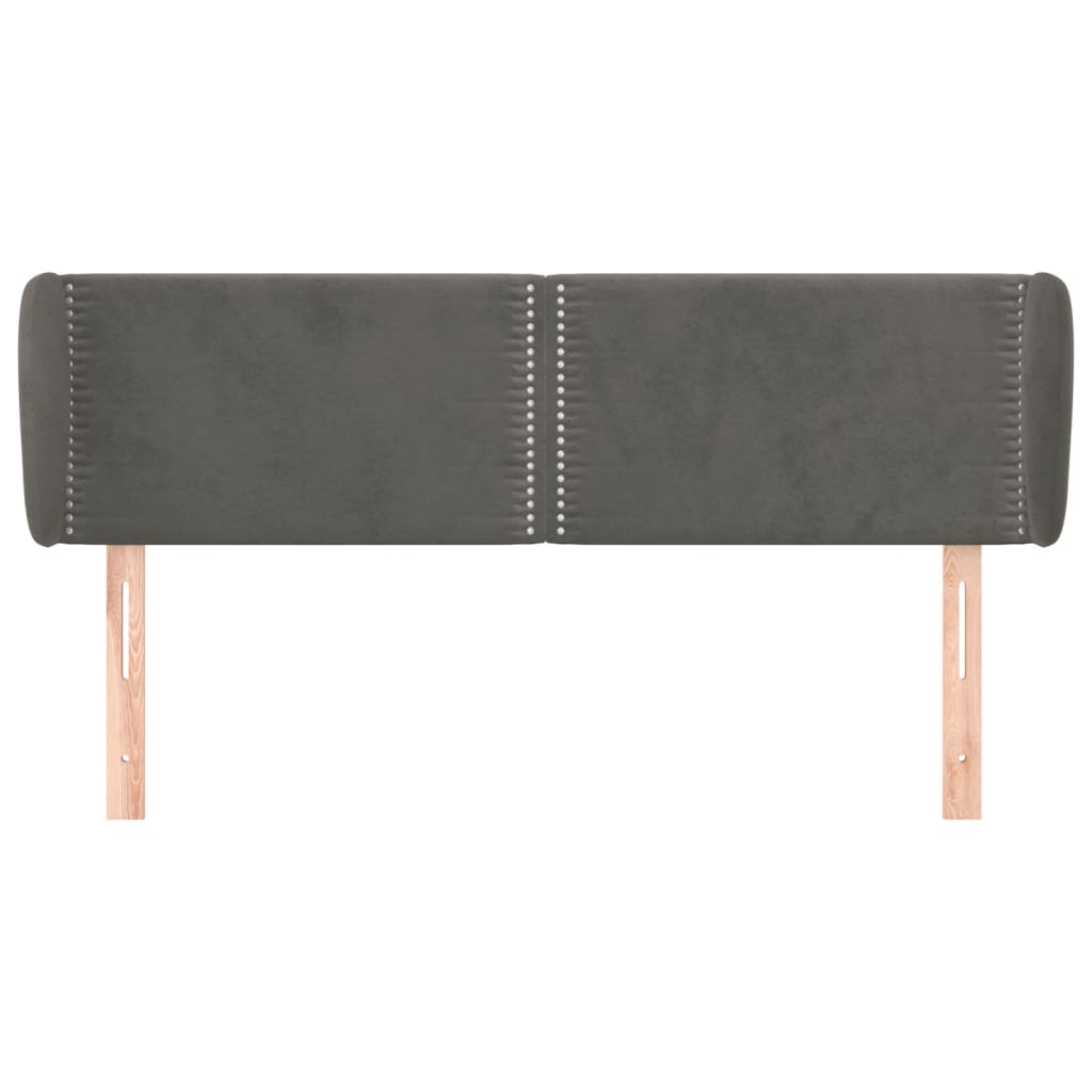 Čelo Postele Typu Ušák Tmavě Šedé 147X23X78/88 Cm Samet